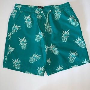 No Retreat Toddler Boys Pineapples Swim Trunks